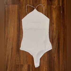 H&M White Halter Bodysuit
